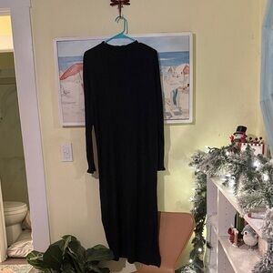 LOFT Black Long Sleeve Sweater Dress